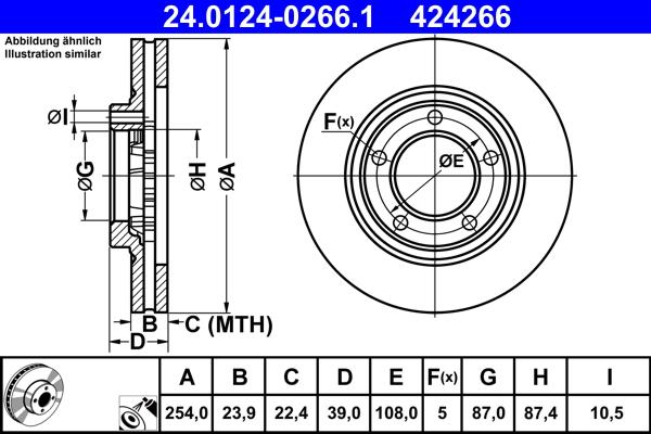 ATE 24.0124-0266.1 - Bremžu diski ps1.lv