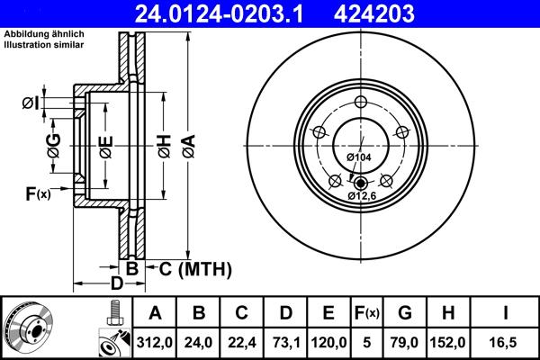 ATE 24.0124-0203.1 - Bremžu diski ps1.lv