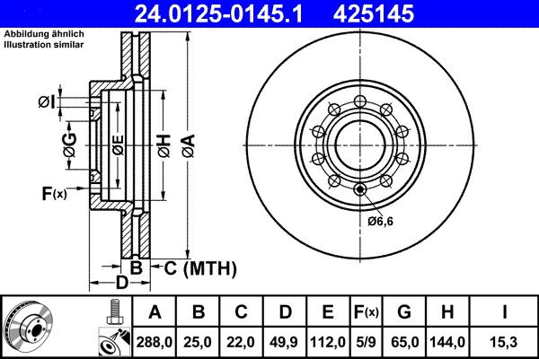 ATE 24.0125-0145.1 - Bremžu diski ps1.lv