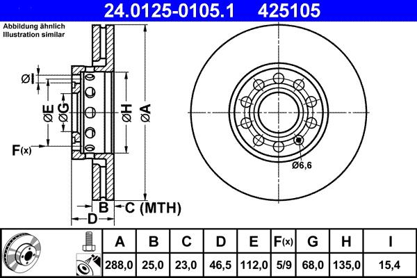 ATE 24.0125-0105.1 - Bremžu diski ps1.lv