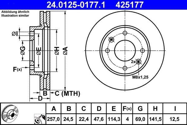 ATE 24.0125-0177.1 - Bremžu diski ps1.lv