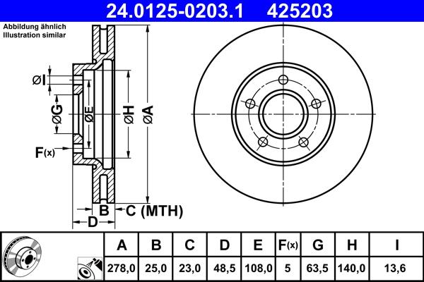 ATE 24.0125-0203.1 - Bremžu diski ps1.lv