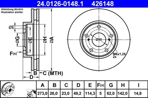 ATE 24.0126-0148.1 - Bremžu diski ps1.lv