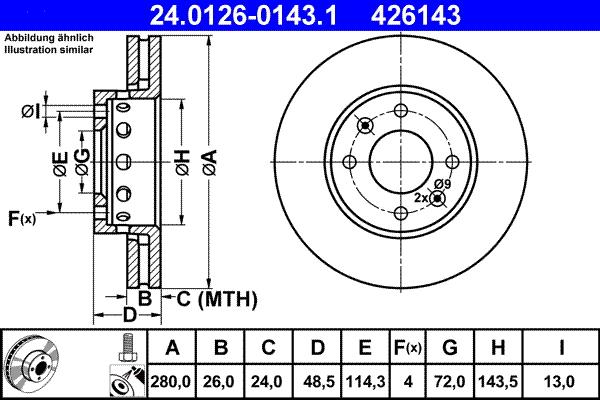 ATE 24.0126-0143.1 - Bremžu diski ps1.lv