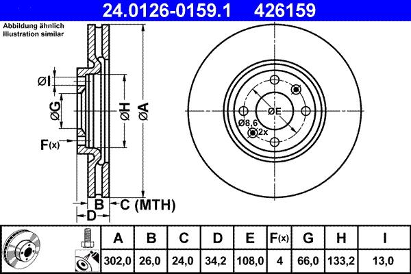 ATE 24.0126-0159.1 - Bremžu diski ps1.lv