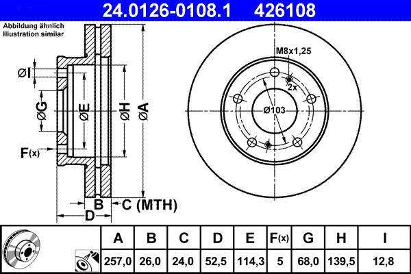 ATE 24.0126-0108.1 - Bremžu diski ps1.lv