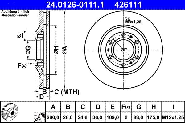 ATE 24.0126-0111.1 - Bremžu diski ps1.lv