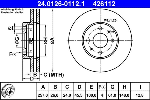 ATE 24.0126-0112.1 - Bremžu diski ps1.lv