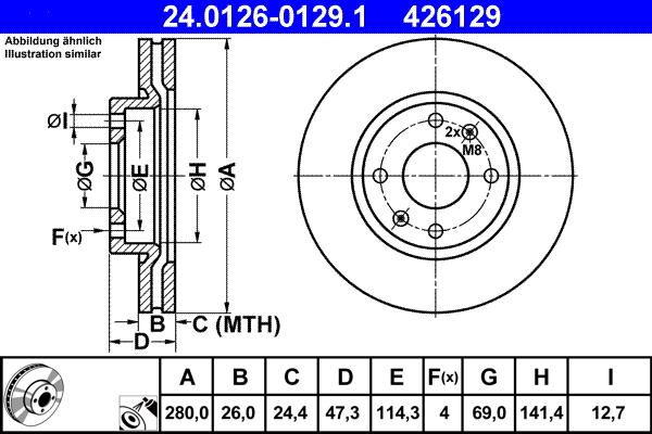 ATE 24.0126-0129.1 - Bremžu diski ps1.lv