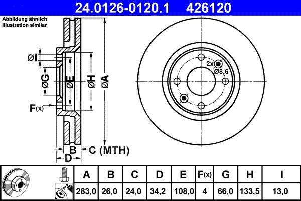 ATE 24.0126-0120.1 - Bremžu diski ps1.lv