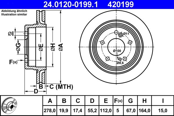 ATE 24.0120-0199.1 - Bremžu diski ps1.lv