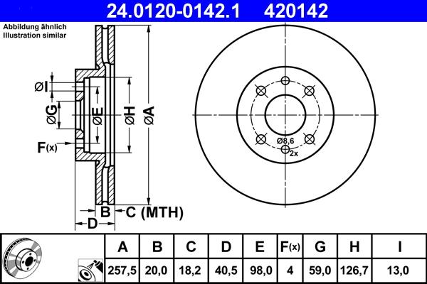 ATE 24.0120-0142.1 - Bremžu diski ps1.lv