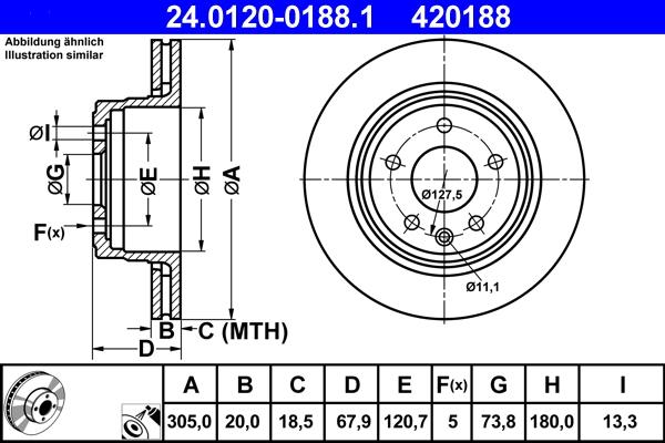 ATE 24.0120-0188.1 - Bremžu diski ps1.lv