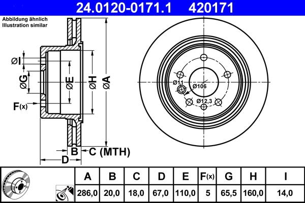 ATE 24.0120-0171.1 - Bremžu diski ps1.lv