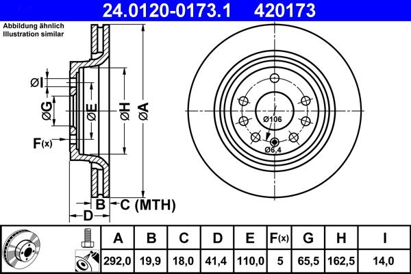 ATE 24.0120-0173.1 - Bremžu diski ps1.lv
