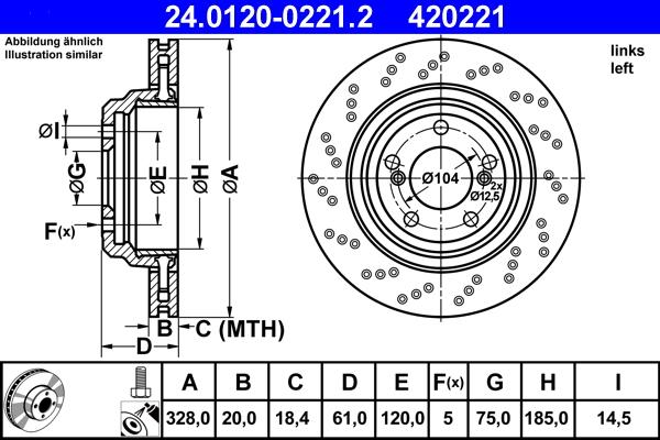 ATE 24.0120-0221.2 - Bremžu diski ps1.lv