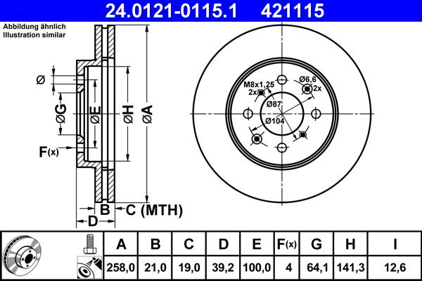 ATE 24.0121-0115.1 - Bremžu diski ps1.lv