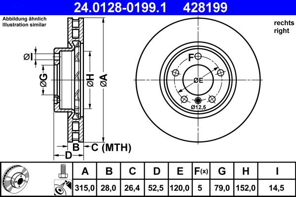 ATE 24.0128-0199.1 - Bremžu diski ps1.lv