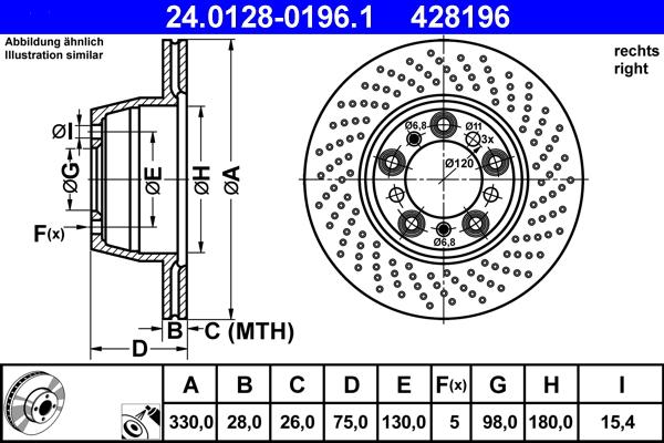 ATE 24.0128-0196.1 - Bremžu diski ps1.lv