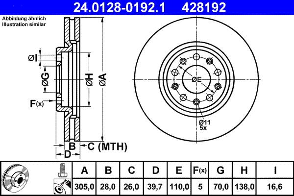 ATE 24.0128-0192.1 - Bremžu diski ps1.lv