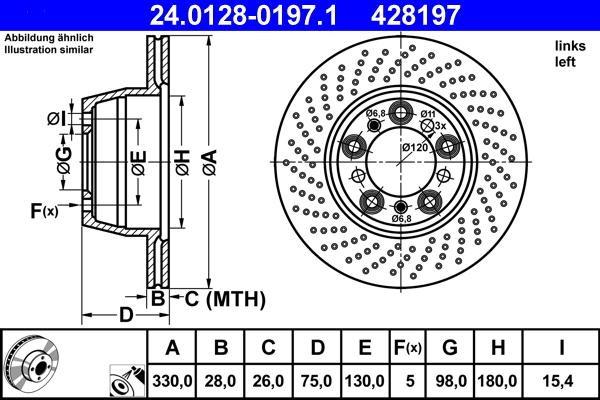 ATE 24.0128-0197.1 - Bremžu diski ps1.lv