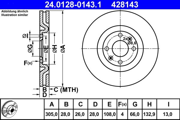 ATE 24.0128-0143.1 - Bremžu diski ps1.lv