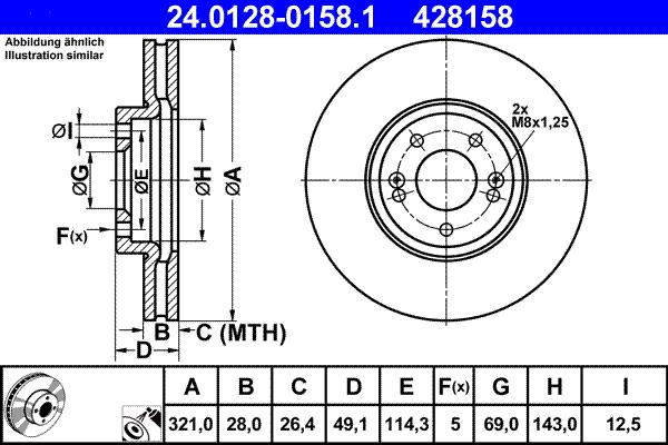 ATE 24.0128-0158.1 - Bremžu diski ps1.lv