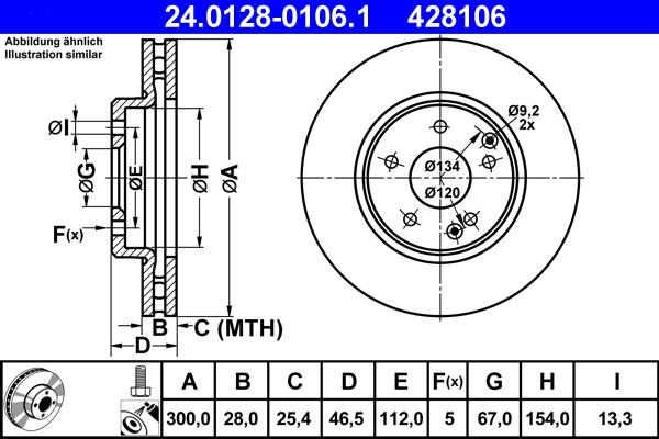 ATE 24.0128-0106.1 - Bremžu diski ps1.lv