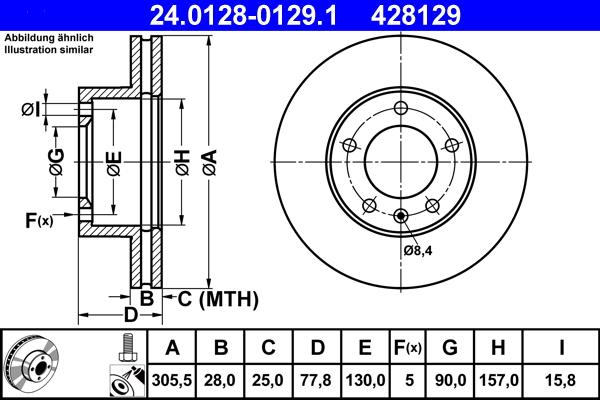 ATE 24.0128-0129.1 - Bremžu diski ps1.lv