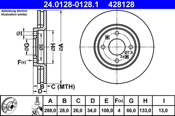 ATE 24.0128-0128.1 - Bremžu diski ps1.lv