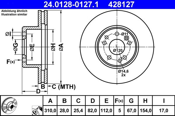 ATE 24.0128-0127.1 - Bremžu diski ps1.lv