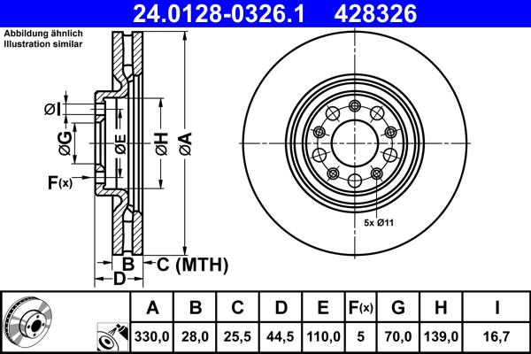 ATE 24.0128-0326.1 - Bremžu diski ps1.lv