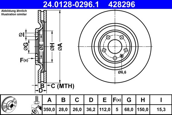 ATE 24.0128-0296.1 - Bremžu diski ps1.lv