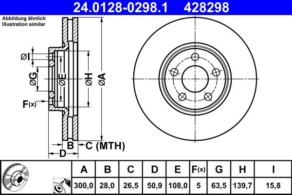 ATE 24.0128-0298.1 - Bremžu diski ps1.lv