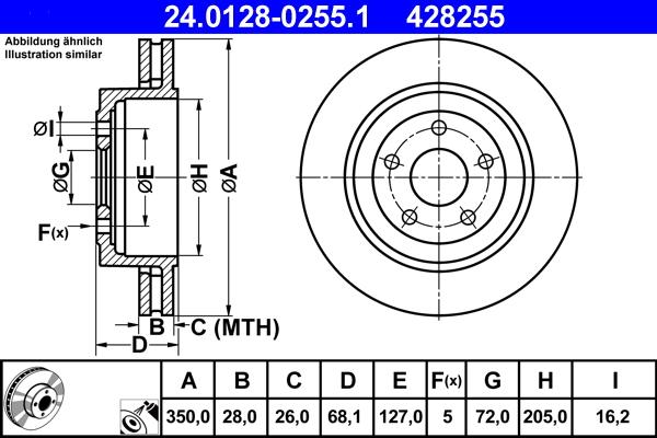 ATE 24.0128-0255.1 - Bremžu diski ps1.lv