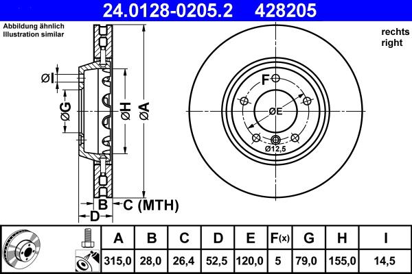 ATE 24.0128-0205.2 - Bremžu diski ps1.lv