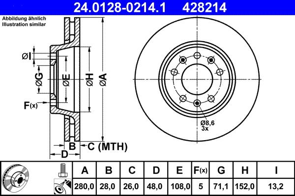 ATE 24.0128-0214.1 - Bremžu diski ps1.lv