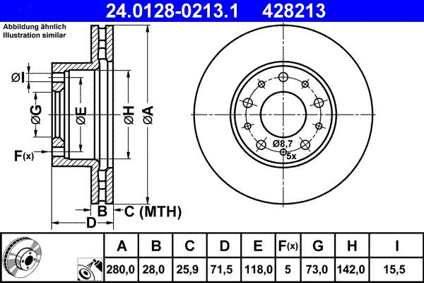 ATE 24.0128-0213.1 - Bremžu diski ps1.lv