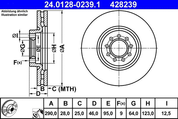 ATE 24.0128-0239.1 - Bremžu diski ps1.lv