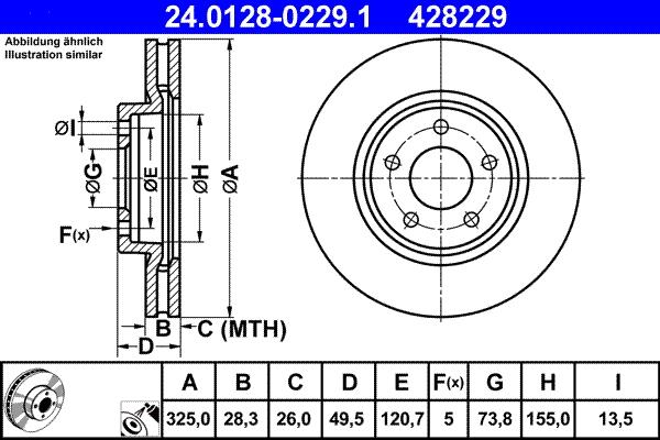 ATE 24.0128-0229.1 - Bremžu diski ps1.lv