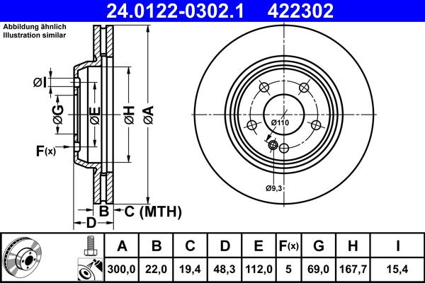 ATE 24.0122-0302.1 - Bremžu diski ps1.lv