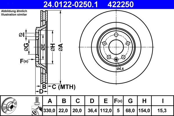 ATE 24.0122-0250.1 - Bremžu diski ps1.lv