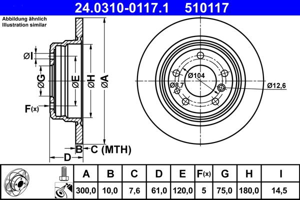 ATE 24.0310-0117.1 - Bremžu diski ps1.lv