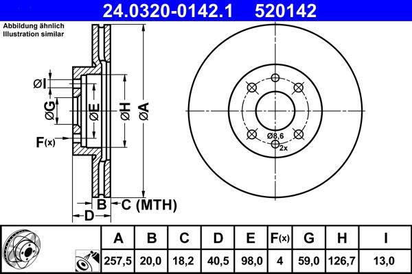 ATE 24.0320-0142.1 - Bremžu diski ps1.lv