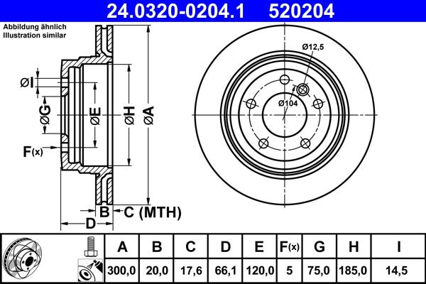 ATE 24.0320-0204.1 - Bremžu diski ps1.lv