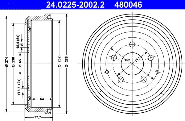 ATE 24.0225-2002.2 - Bremžu trumulis ps1.lv