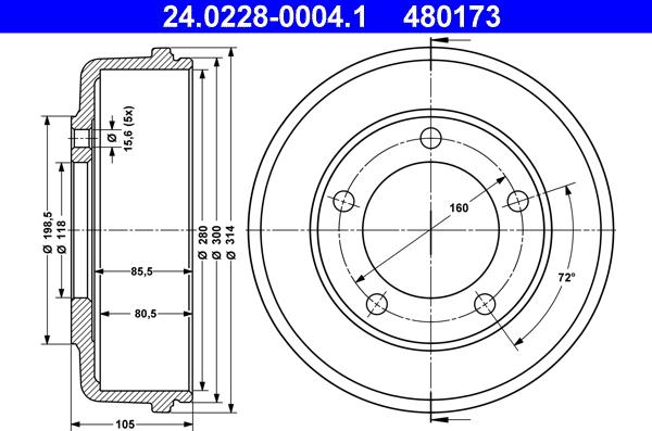 ATE 24.0228-0004.1 - Bremžu trumulis ps1.lv