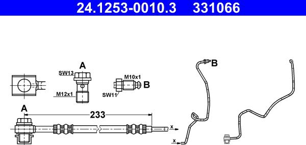 ATE 24.1253-0010.3 - Bremžu šļūtene ps1.lv