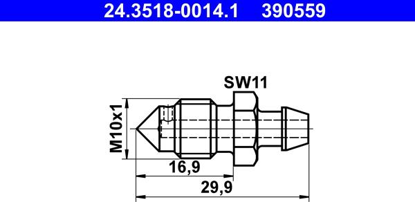 ATE 24.3518-0014.1 - Gaisa vārsta / ventiļa skrūve ps1.lv