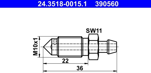 ATE 24.3518-0015.1 - Gaisa vārsta / ventiļa skrūve ps1.lv